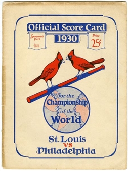 1930 St.Louis vs Philadelphia World Series Program